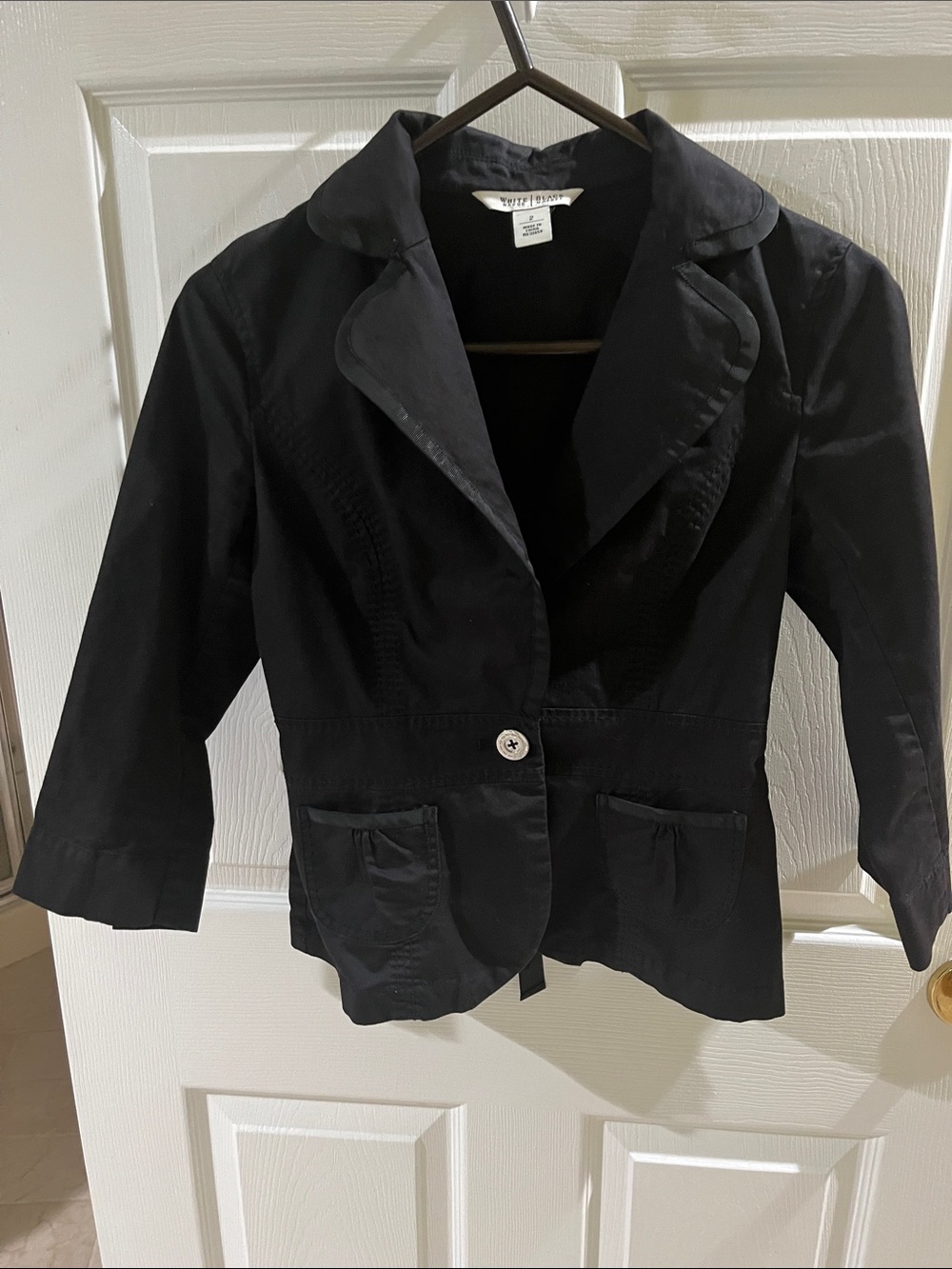 White House Black Market Black Notched Collar Blazer